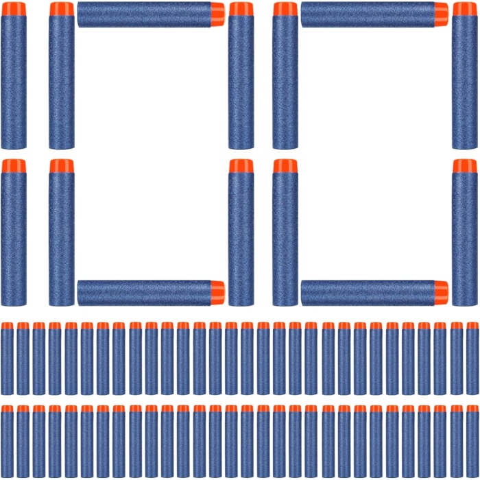 için dartlar, 100 adet 7,2 cm dart okları,  aksesuarları için,  için mermiler, yedek köpük oklar,  N-Strike Elite Serisi  N Strike Elite Serisi Blasters oyuncak tabanca ile uyumlu