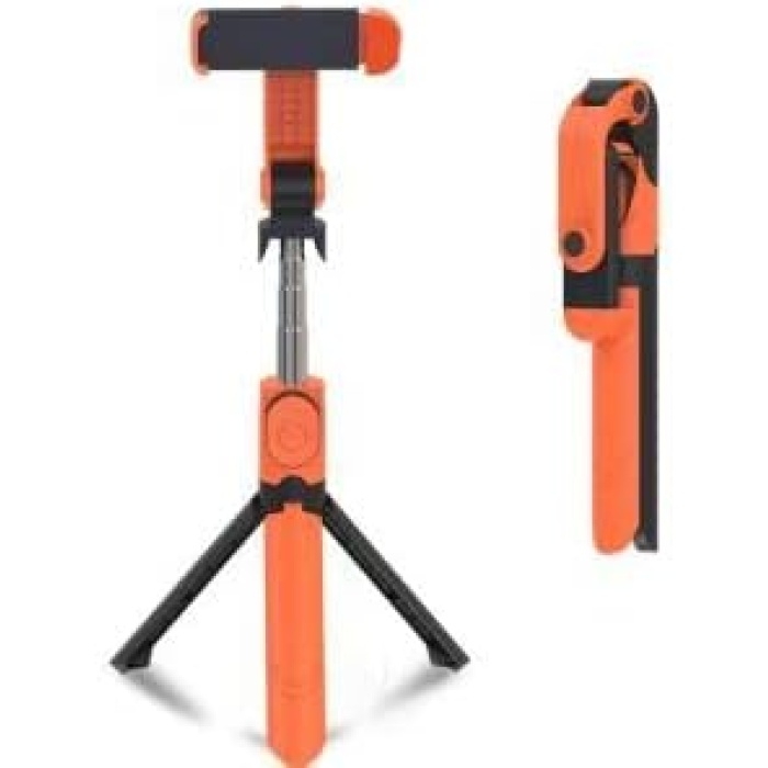 ELSE NİPPON, Bluetooth Kumandalı TURUNCU Selfie Çubuğu - Monopod - Tripod Vlog Telefon Tutucu