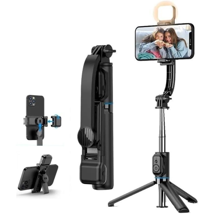 C01s Çok Amaçlı Işıklı Selfie Çubuğu Masa Üstü Tripod Kumandalı Selfie Dolgu Işığı Dahil 107 Cm