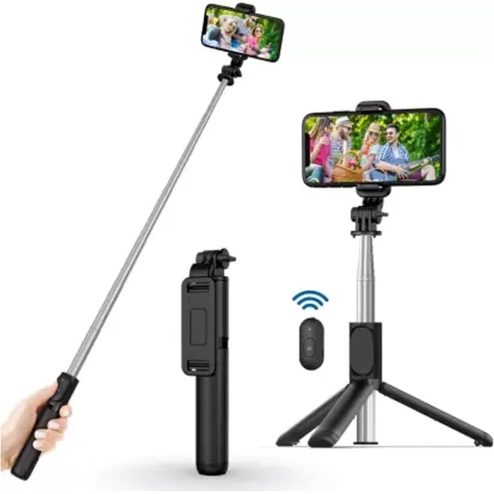 Selfie Çubuğu Tripod, Kablosuz Uzaktan Kumandalı Genişletilebilir 101cm Selfie Çubuğu  14/13/12/11 Pro/XS Max/XS/X,   Akıllı Telefonlarla Uyumlu Taşınabilir Monopod Telefon Tutucu.