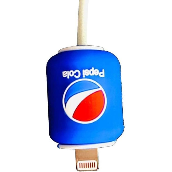 Dayanıklı Silikon Data USB Şarj Kablo Koruyucusu Pepsi