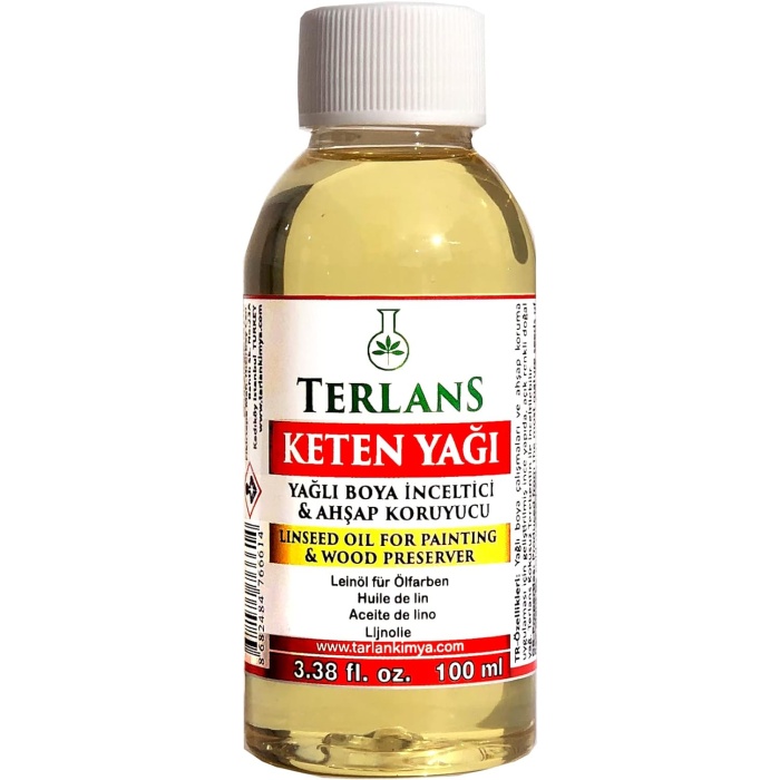 Terlans Ağartılmış Keten Yağı Resim Yağı 100 ml Linseed Oil Bleached