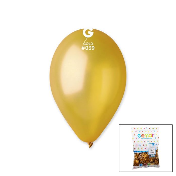 GM-110-39 METALİK - ALTIN BALON 11&apos;&apos; - 28CM - 100 PARÇA (606)