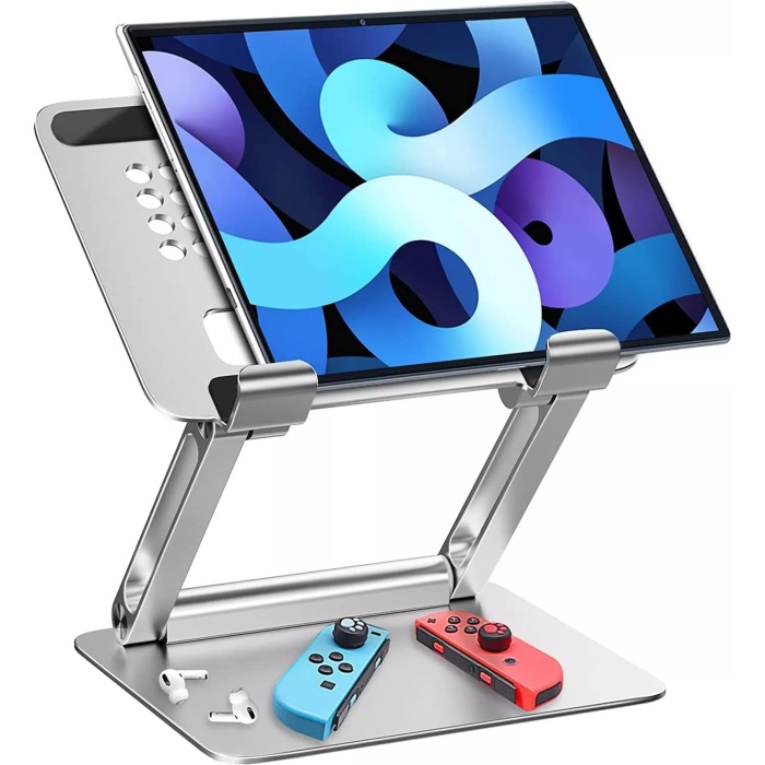 iDock T56-1 Alüminyum Büyük Stabil 4.7-13 inç iPad Tablet Standı Gümüş