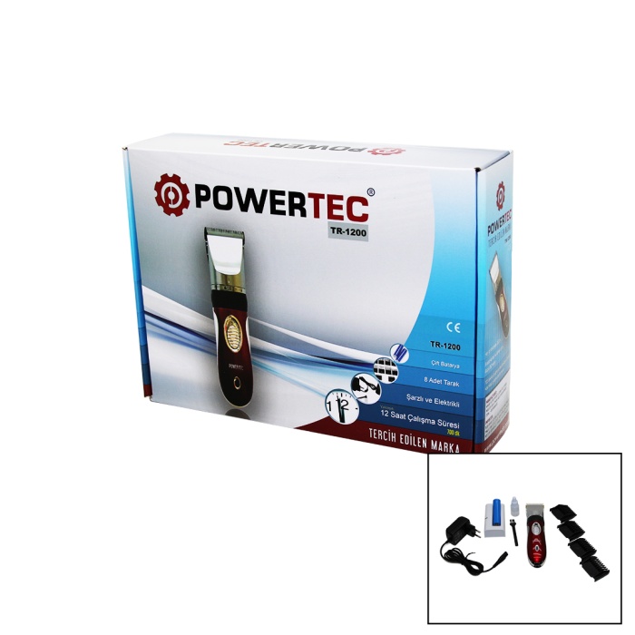 POWERTEC TR-1200 ŞARJLI TRAŞ MAKİNASI YEDEK BATARYALI (606)