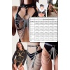 5li Fantezi Harness Deri Set Özel Tasarım Premium Model Siyah 800718S