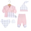 Ciccim Baby Ekose 5Li Zıbın Set 4867 Pembe