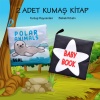 CLZ247 2 Kitap  İngilizce Kutup Hayvanları ve Siyah Beyaz Bebek Kumaş Sessiz Kitap