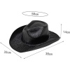 Neon Hologramlı Kovboy Model Parti Şapkası Siyah Yetişkin 39X36X14 cm (CLZ)