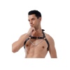 CLZ41 Zincirli Erkek Göğüs Deri Harness - Ürün Rengi:Siyah