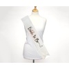 Beyaz Üzeri Gümüş İtalik Alyanslı Bride To Be Yazılı Simli Işıltılı Kuşak Kemer 10 cm Genişlik (CLZ)