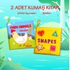 2 Kitap  İngilizce Çiftlik Hayvanları ve Şekiller Kumaş Sessiz Kitap