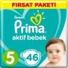 Prima Bebek Bezi Aktif Bebek Eko Paket 5 Beden 46 Adet