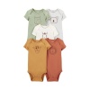 Carters Layette Bebek 5Li Kısa Kol Body 1P559610 Karışık Renkli