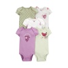 Carters Layette Kız Bebek 5Li Kısa Kol Body 1P566110 Karışık Renkli