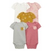 Carters Kız Bebek Kısa Kollu Body 5li Paket 1R036010 Renkli