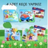 4 Set - 48 Parça  Uçak, Araba ve Gökkuşağı 3+ Keçe Yapboz - 3 Yaş Puzzle