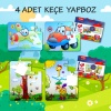 4 Set - 48 Parça  Uçak, Araba ve Zürafa 3+ Keçe Yapboz - 3 Yaş Puzzle