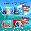 4 Set - 96 Parça  Deniz Kızı ve Sahne 5+ Keçe Yapboz - 5 Yaş Puzzle