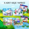 4 Set - 96 Parça  Kış ve Oyun Parkı 5+ Keçe Yapboz - 5 Yaş Puzzle