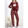 Polar Pijama Takımı Bordo1