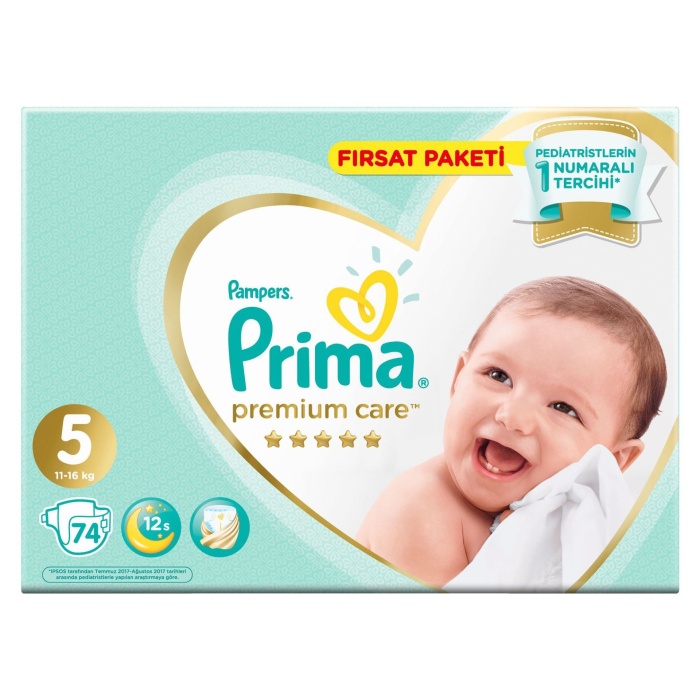 Prima Premium Care Bebek Bezi Fırsat Paketi 5 Beden 74 Adet