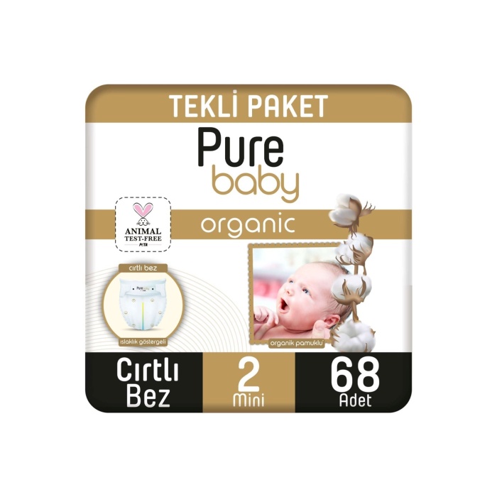 Sleepy Pure Baby Organik Bebek Bezi Jumbo 2 Beden 3-6 Kg 68 Adet