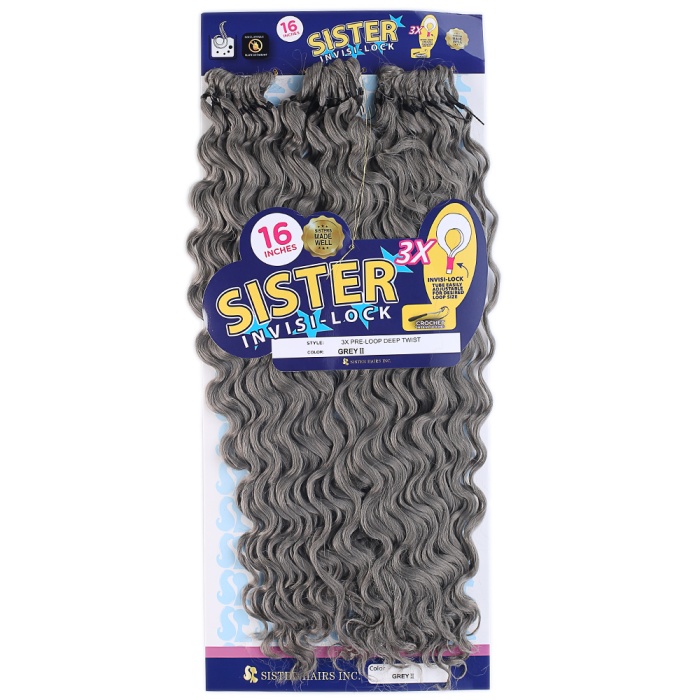 CLZ201  Sister Afro Dalgası Saç / Orta Ton Gri Grey 2