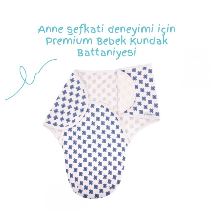 Sevi Bebe İnterlok Bebe Kundak ART-118 Mavi Çizgili