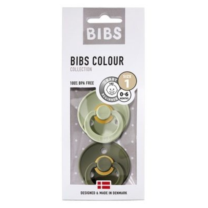 Bibs Colour Kauçuk Emzik 2li 0-6 Ay Sage / Hunter Green