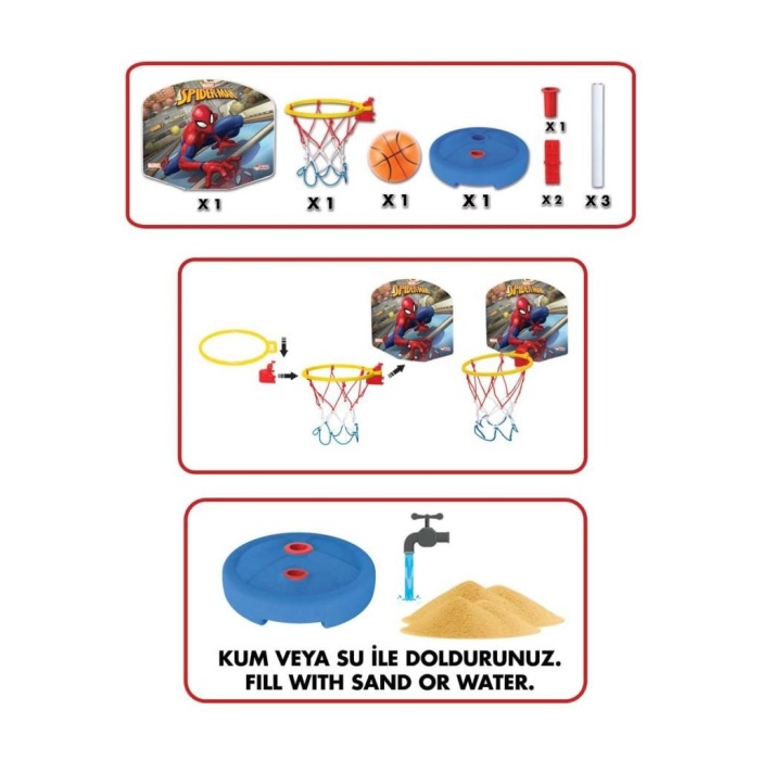 Nessiworld Dede Spiderman Küçük Ayaklı Basketbol Potası