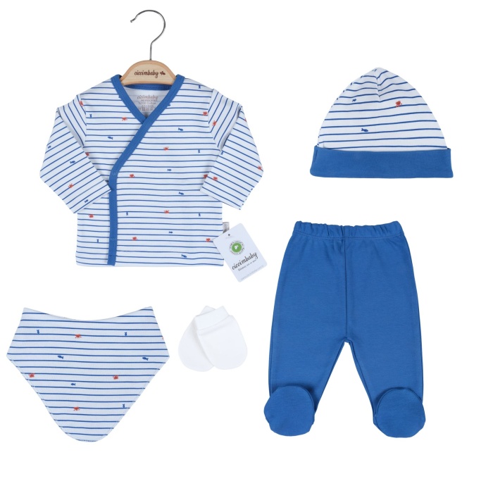 Ciccim Baby Yengeç 5Li Zıbın Set 4863 İndigo