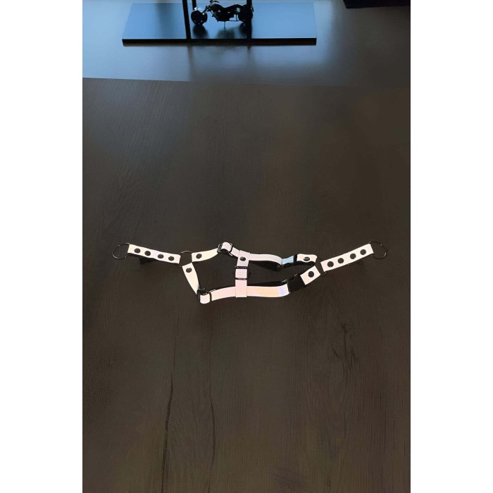 CLZ41 Karanlıkta Yansıyan Reflektörlü Kedi Harness , Özel Tasmalı Kedi Harness - Ürün Rengi:Beyaz