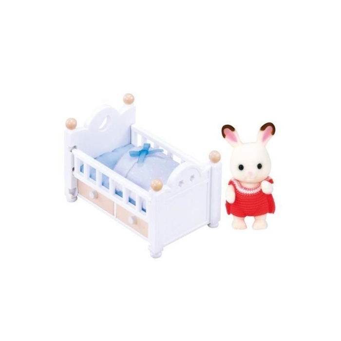 5017 Sylvanian Families, Çikolata Kulaklı Tavşan Bebek ve Yatağı , +3 yaş