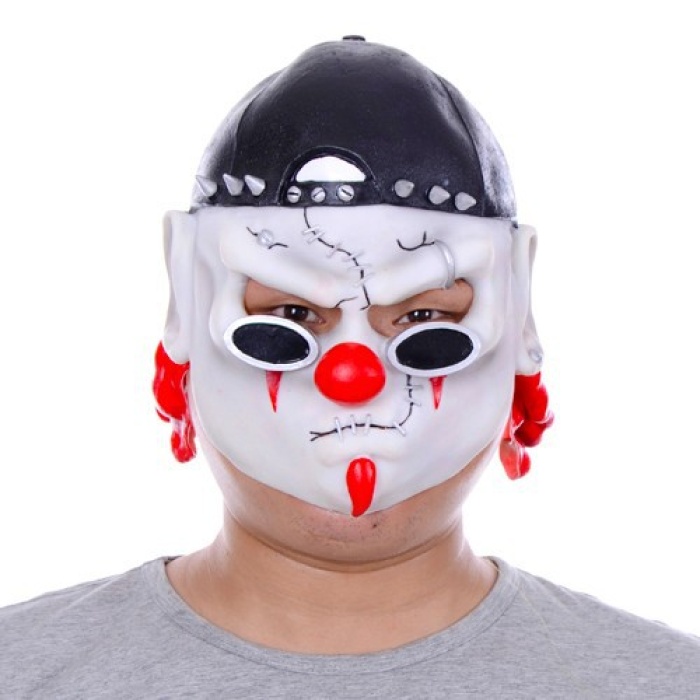 Lateks Şapkalı Gözlüklü Beyaz Maske  (CLZ)