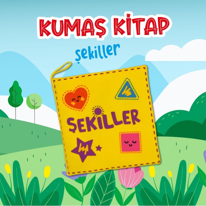 CLZ247  Şekiller Kumaş Sessiz Kitap