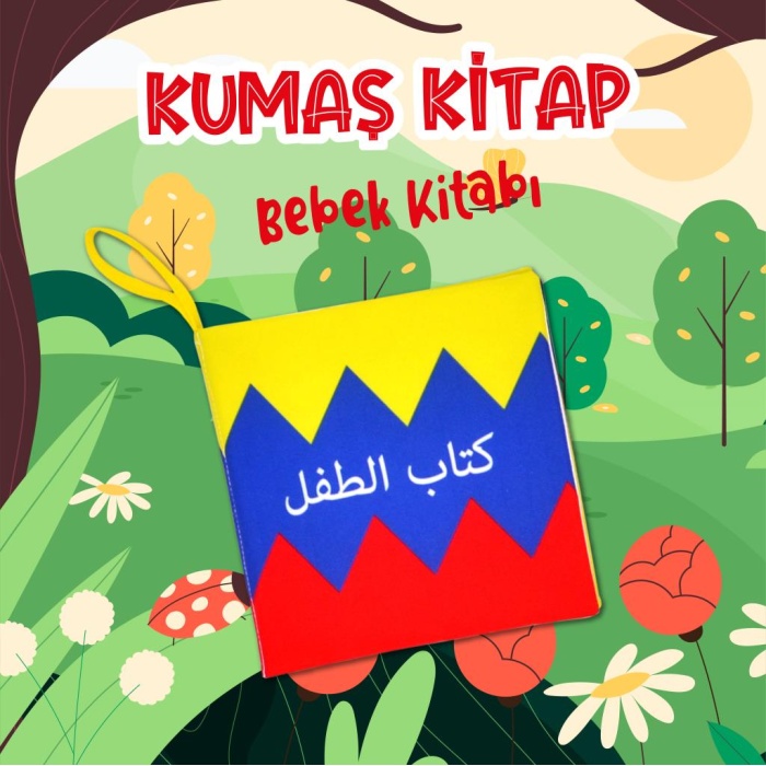 CLZ247  Arapça Ana Renkler Bebek Kumaş Sessiz Kitap