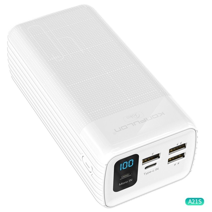 CLZ942 A21s Led Işıklı Powerbank 40.000 Mah - Ürün Rengi : Beyaz