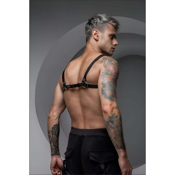 CLZ41 Erkek Göğüs Harness, Erkek Party Wear, Erkek Dance Wear - Ürün Rengi:Kırmızı