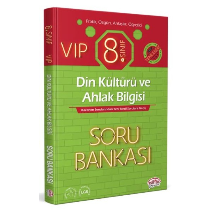 Editör 8. Sınıf VIP Din Kültürü ve Ahlak Bilgisi Soru Bankası