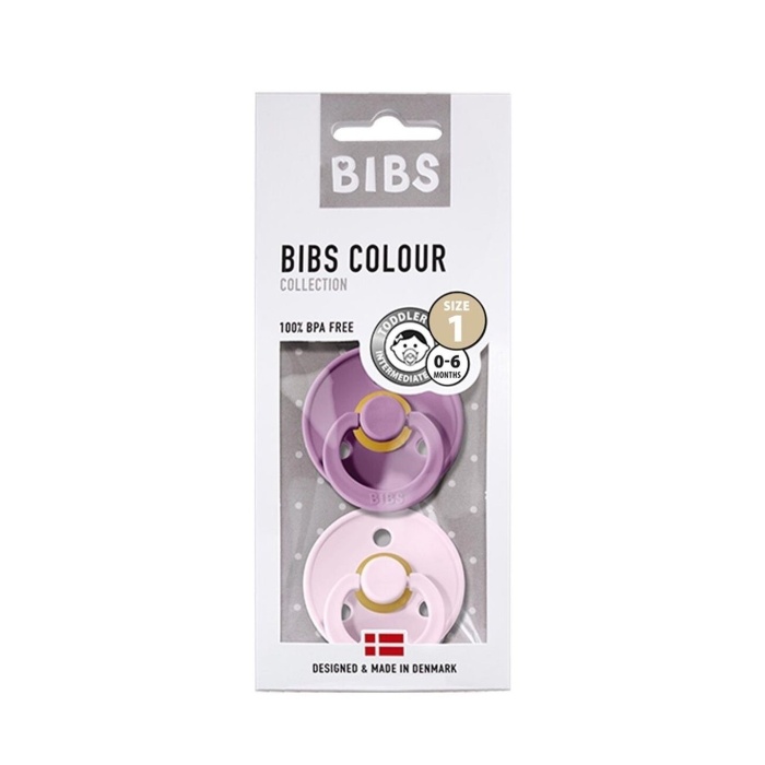 Bibs Colour Kauçuk Emzik 2li 0-6 Ay Lavender / Baby Pink