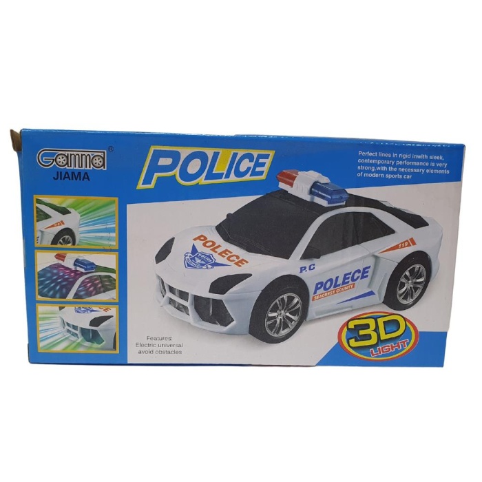 CLZ505 Yerde Gezen ışıklı Sesli Çarp Dön Polis Arabası 18 Cm