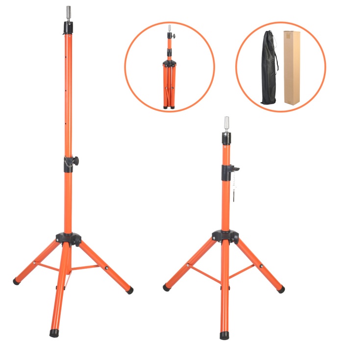 CLZ201 Kuaför Eğitim Mankeni İçin Metal Tripod / Turuncu + Taşıma Çantası