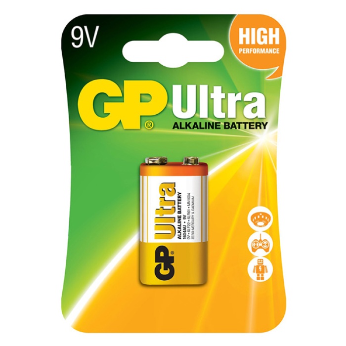 CLZ192 GP 1604AU-5TR1 ULTRA ALKALIN 9 VOLT TEKLİ PİL (6LF22/6LR61/6LP3146/MN1604) (4172)