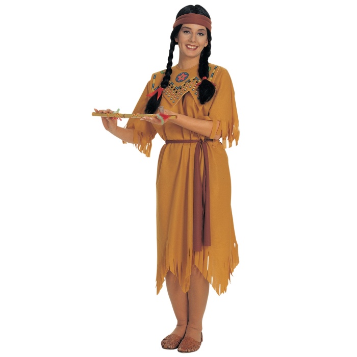 CLZ192 Kızılderili Prensesi Kostümü - Pocahantas Kostümü - Hintli Bayan Kostümü Yetişkin Boy (4172)