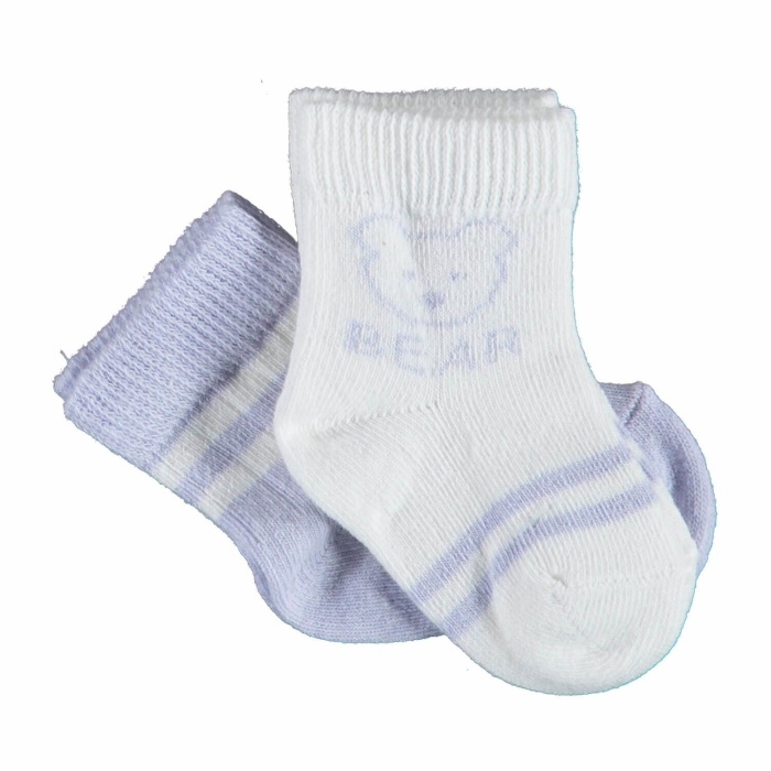 Bibaby Biorganic Bear 2Li Kız Çorap 68412 Lila