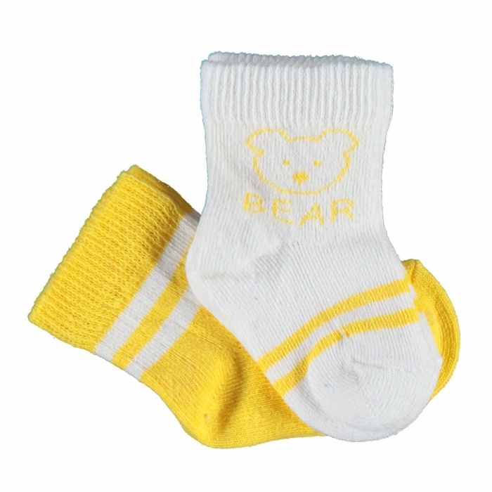 Bibaby Biorganic Bear 2Li Kız Çorap 68412 Sarı