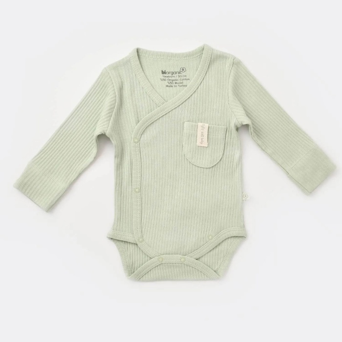 Bibaby Biorganic Soft Modal Eldivenli Kruvaze Body 56904 Yeşil