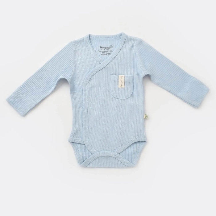 Bibaby Biorganic Soft Modal Eldivenli Kruvaze Body 56904 Mavi