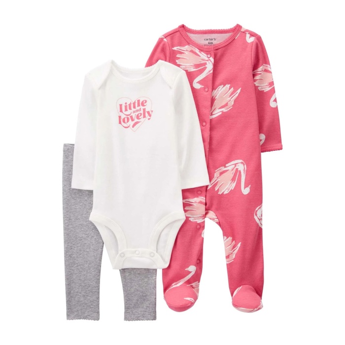 Carters Layette Kız Bebek Tulumlu Set 1P924710 Pembe